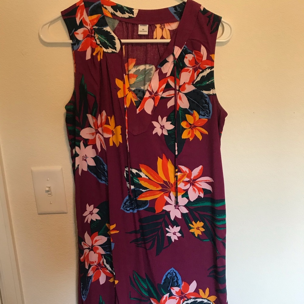 Purple flower mini dress